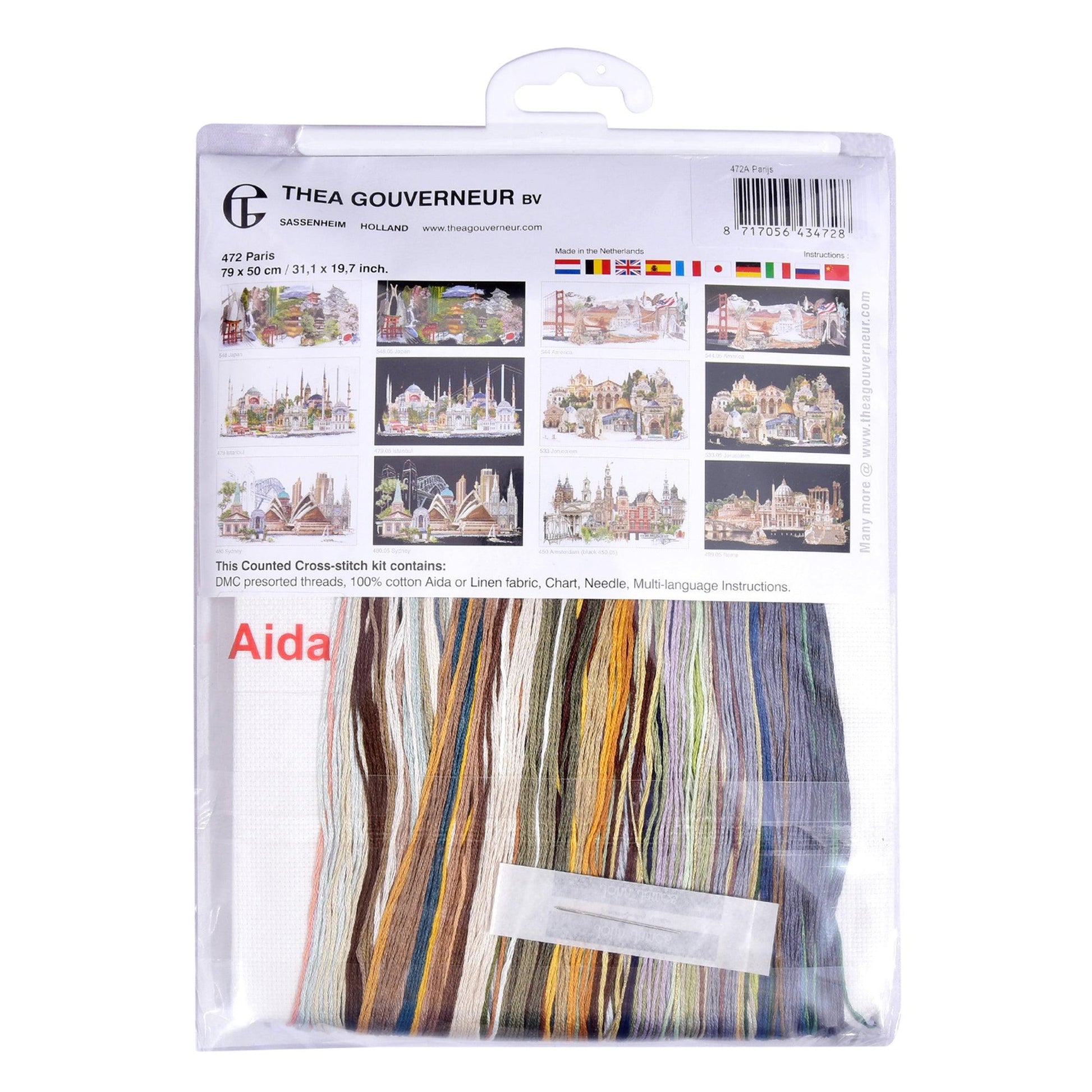 Thea Gouverneur - Counted Cross Stitch Kit - Paris - Aida - 18 count - 472A - Thea Gouverneur Since 1959