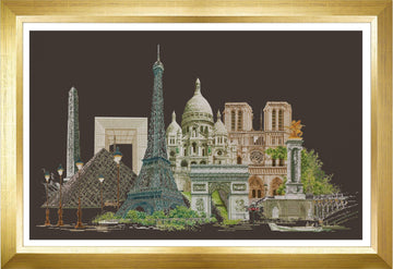 Thea Gouverneur - Counted Cross Stitch Kit - Paris - Aida Black - 18 count - 472.05 - Thea Gouverneur Since 1959