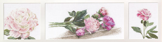 Thea Gouverneur - Counted Cross Stitch Kit - Peonies - Linen - 36 count - 433 - Thea Gouverneur Since 1959