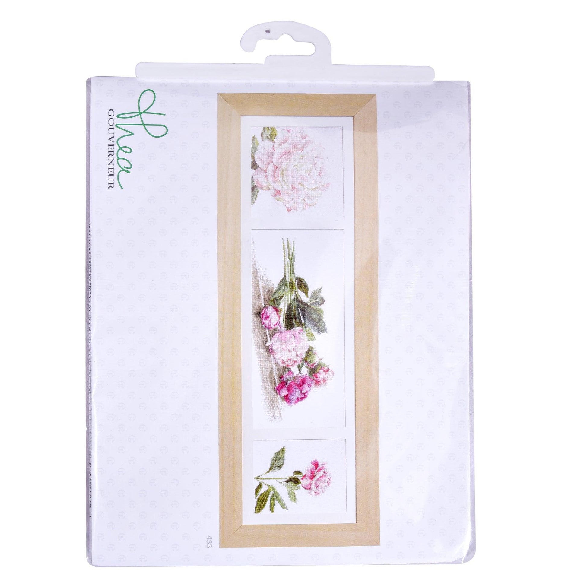 Thea Gouverneur - Counted Cross Stitch Kit - Peonies - Linen - 36 count - 433 - Thea Gouverneur Since 1959