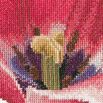 Thea Gouverneur - Counted Cross Stitch Kit - Pink Darwin Hybrid Tulip - Aida - 16 count - 518A - Thea Gouverneur Since 1959