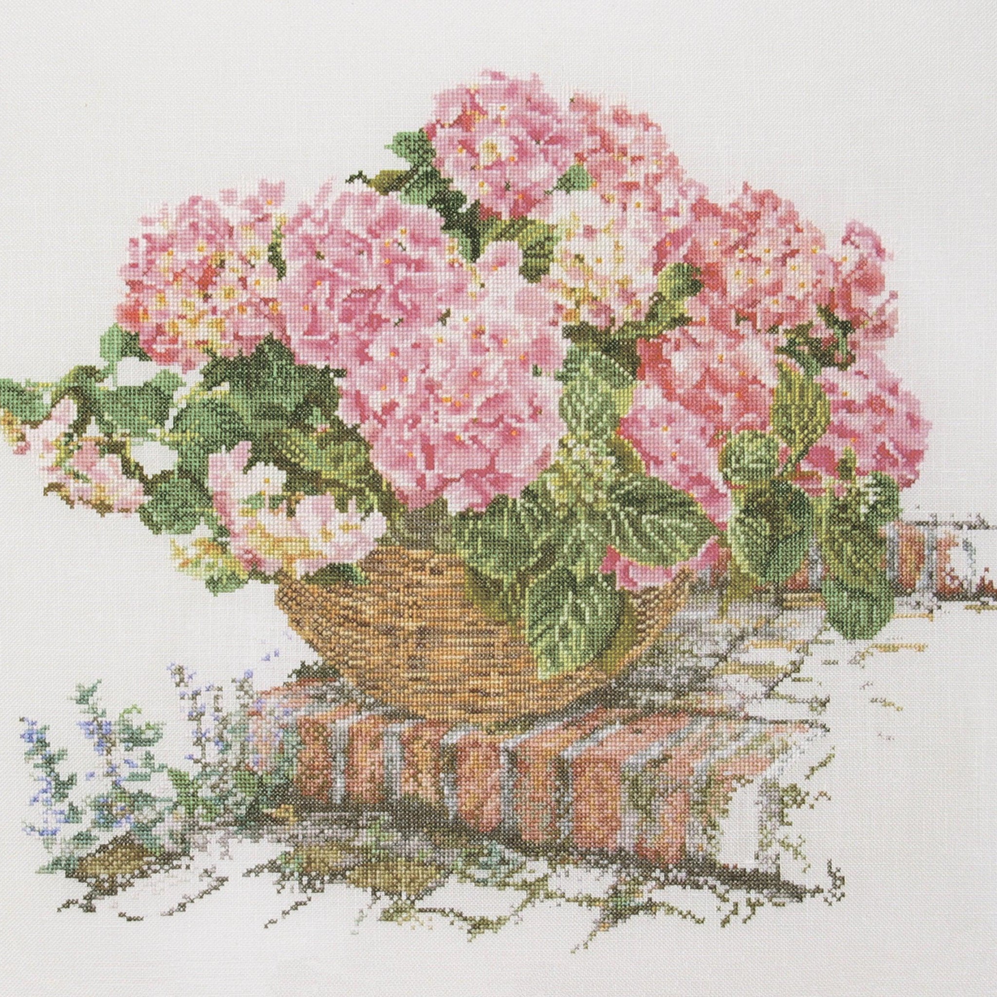 Thea Gouverneur - Counted Cross Stitch Kit - Pink Hydrangea - Aida - 16 count - 2047A - Thea Gouverneur Since 1959