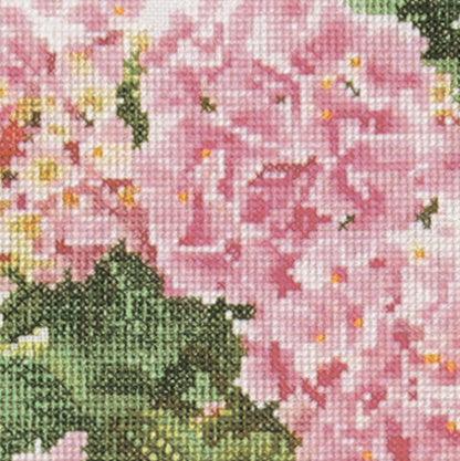 Thea Gouverneur - Counted Cross Stitch Kit - Pink Hydrangea - Aida - 16 count - 2047A - Thea Gouverneur Since 1959