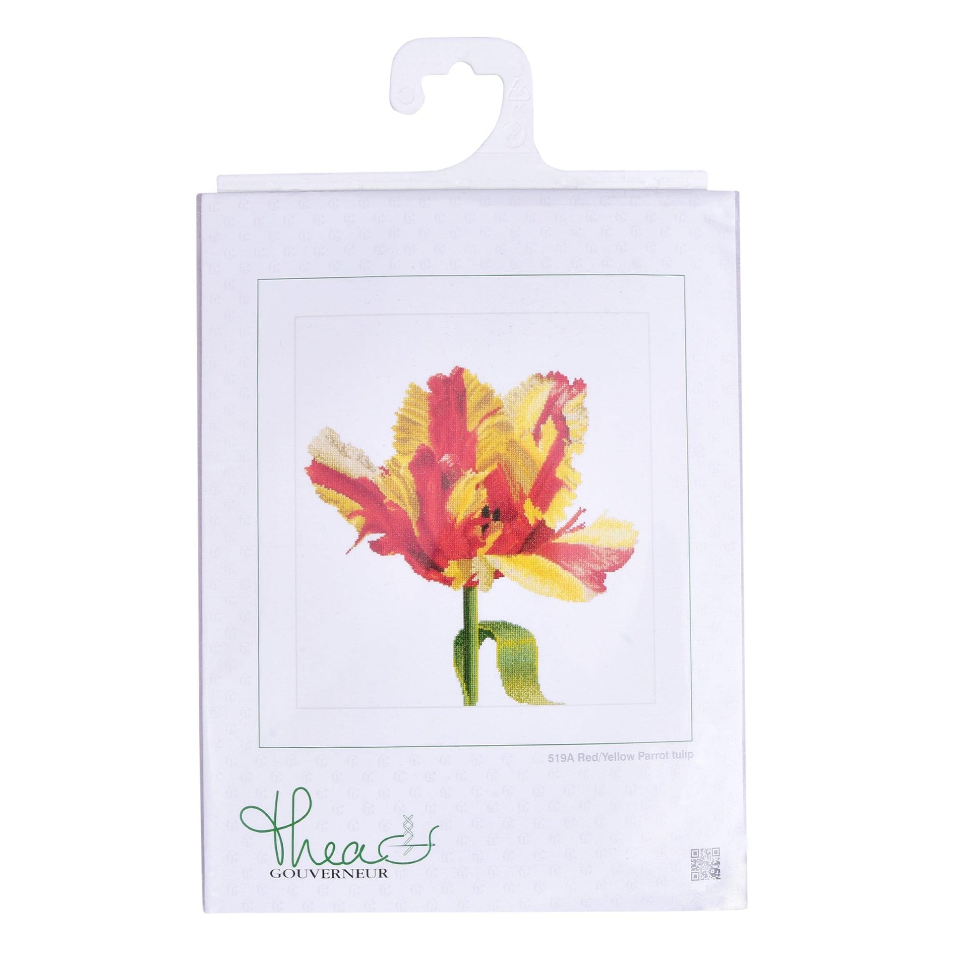 Thea Gouverneur - Counted Cross Stitch Kit - Red/Yellow Parrot tulip - Aida - 16 count - 519A - Thea Gouverneur Since 1959