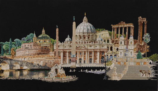 Thea Gouverneur - Counted Cross Stitch Kit - Rome Italy - Aida Black - 18 count - 499.05 - Thea Gouverneur Since 1959