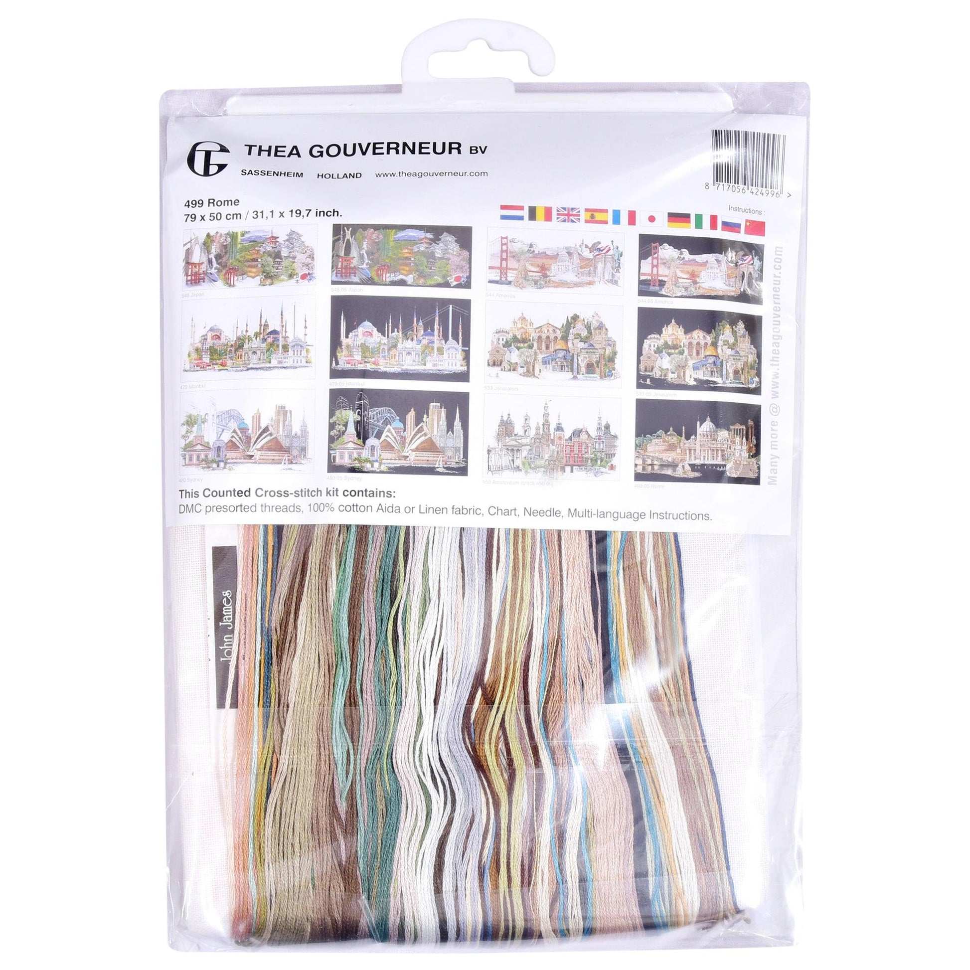 Thea Gouverneur - Counted Cross Stitch Kit - Rome Italy - Linen - 36 count - 499 - Thea Gouverneur Since 1959