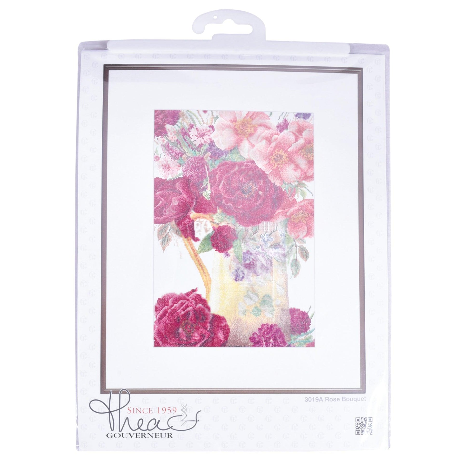 Thea Gouverneur - Counted Cross Stitch Kit - Rose Bouquet - Aida - 18 count - 3019A - Thea Gouverneur Since 1959