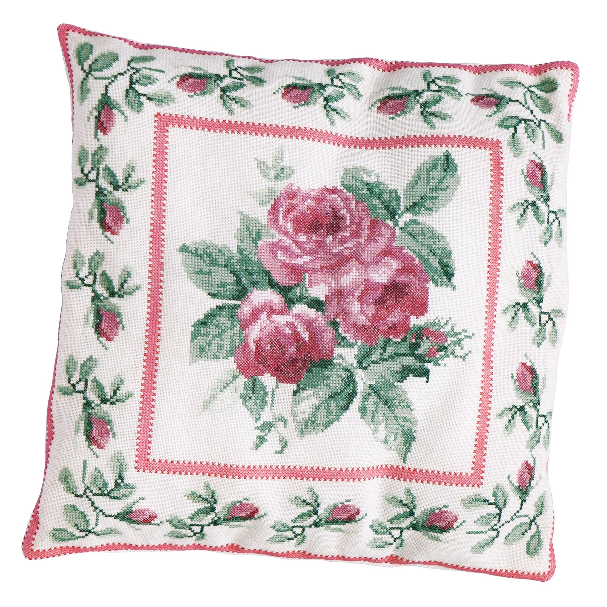 Thea Gouverneur - Counted Cross Stitch Kit - Rose Bouquet Cushion - Aida - 12 count - 2034A - Thea Gouverneur Since 1959