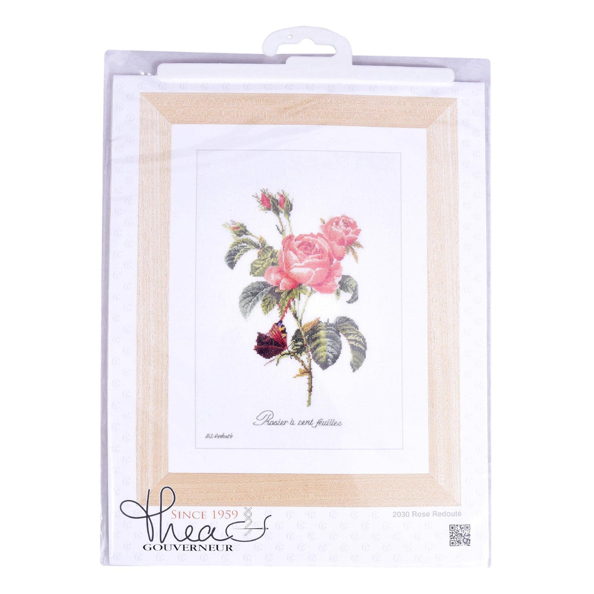 Thea Gouverneur - Counted Cross Stitch Kit - Rose Redouté - Linen - 36 count - 2030 - Thea Gouverneur Since 1959