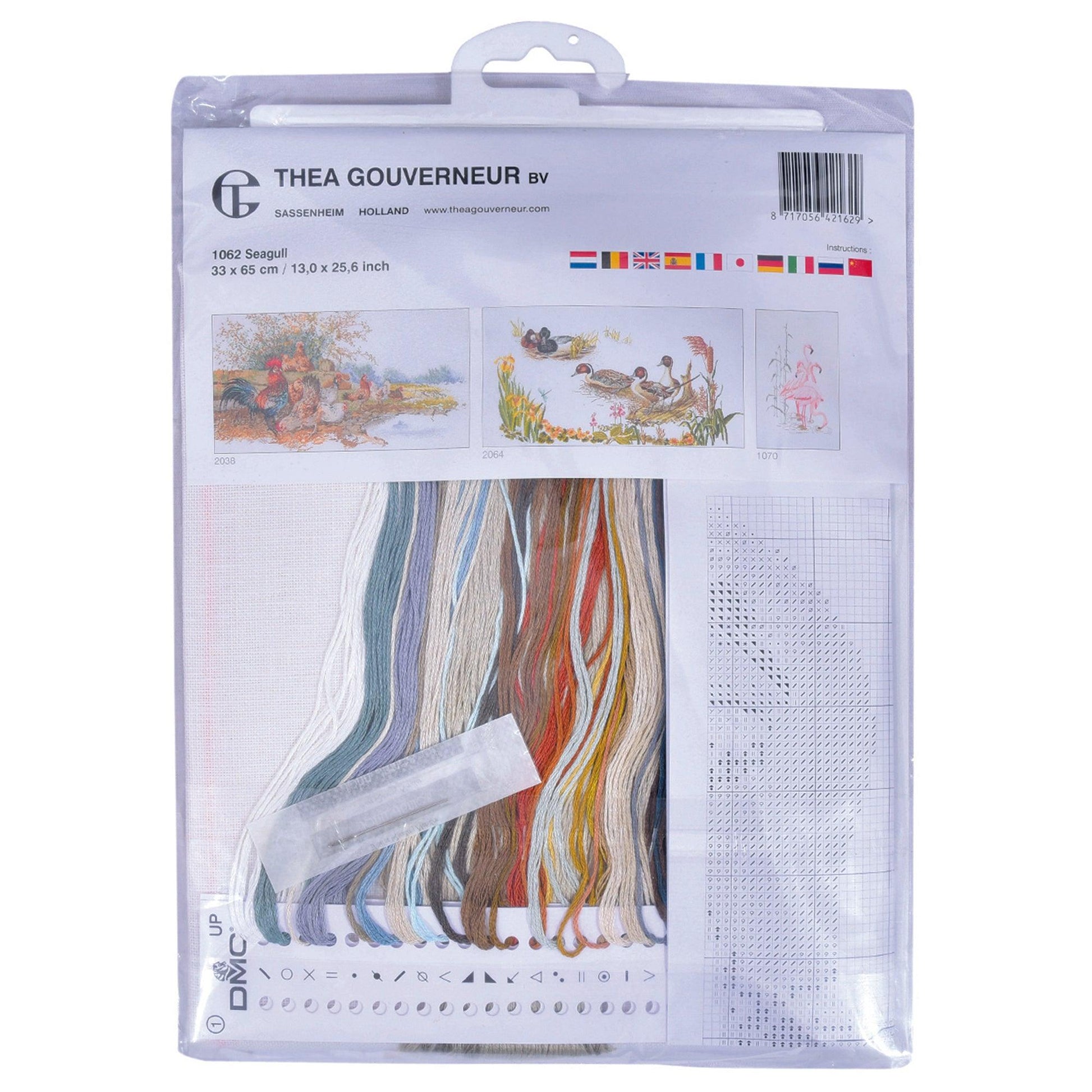 Thea Gouverneur - Counted Cross Stitch Kit - Seagull - Linen - 32 count - 1062 - Thea Gouverneur Since 1959