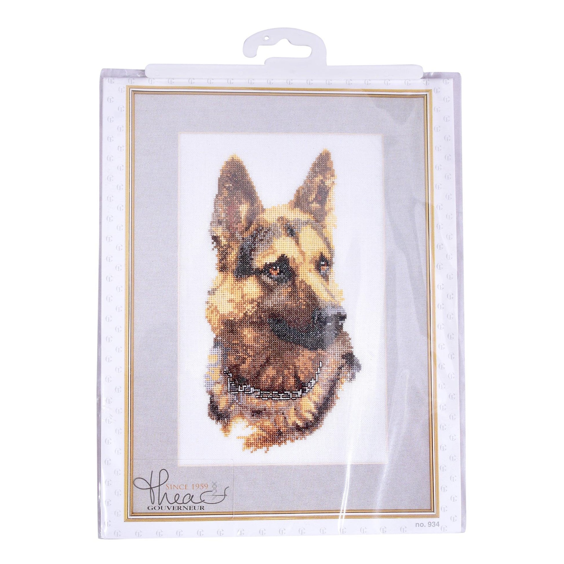 Thea Gouverneur - Counted Cross Stitch Kit - Shepherd's Dog - Linen - 24 count - 934 - Thea Gouverneur Since 1959