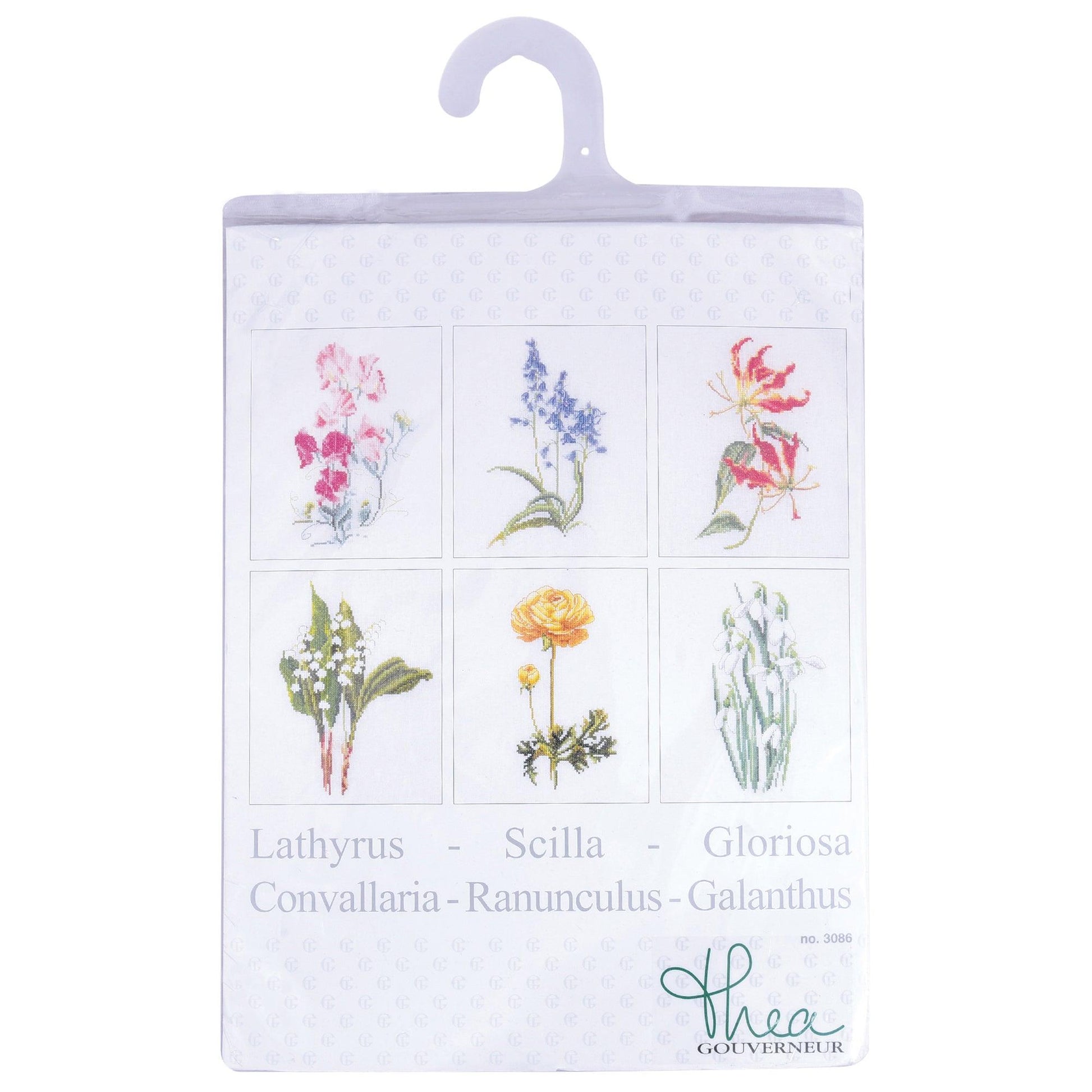 Thea Gouverneur - Counted Cross Stitch Kit - Six Floral Studies - 4 - Aida - 18 count - 3086A - Thea Gouverneur Since 1959