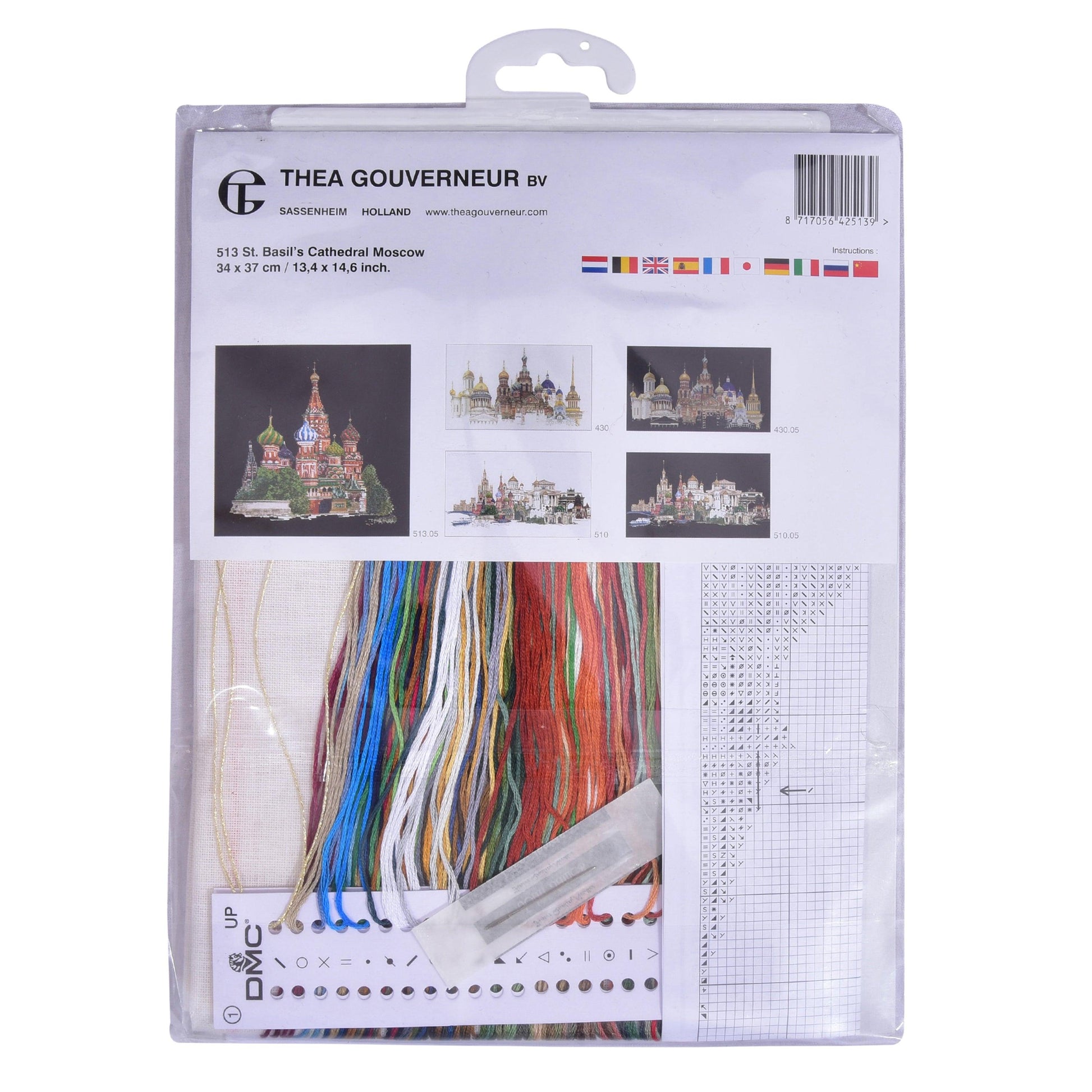 Thea Gouverneur - Counted Cross Stitch Kit - St. Basil's Cathedral Moscow Russia - Linen - 36 count - 513 - Thea Gouverneur Since 1959