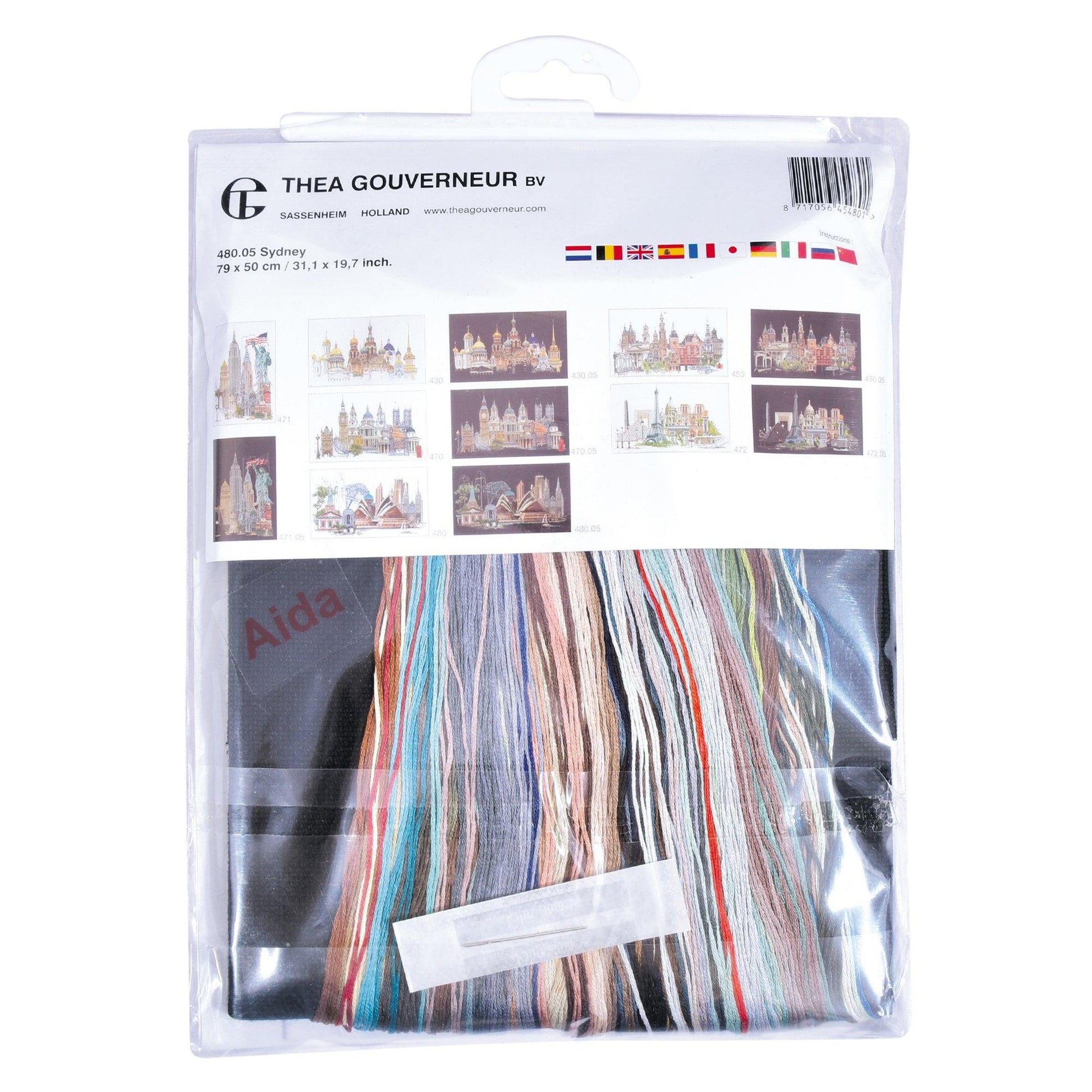 Thea Gouverneur - Counted Cross Stitch Kit - Sydney - Aida Black - 18 count - 480.05 - Thea Gouverneur Since 1959