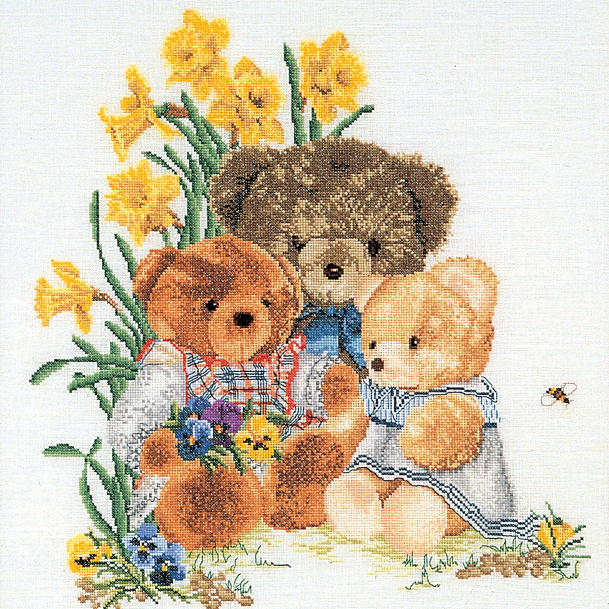 Thea Gouverneur - Counted Cross Stitch Kit - Teddy Bears - Aida - 16 count - 2048A - Thea Gouverneur Since 1959