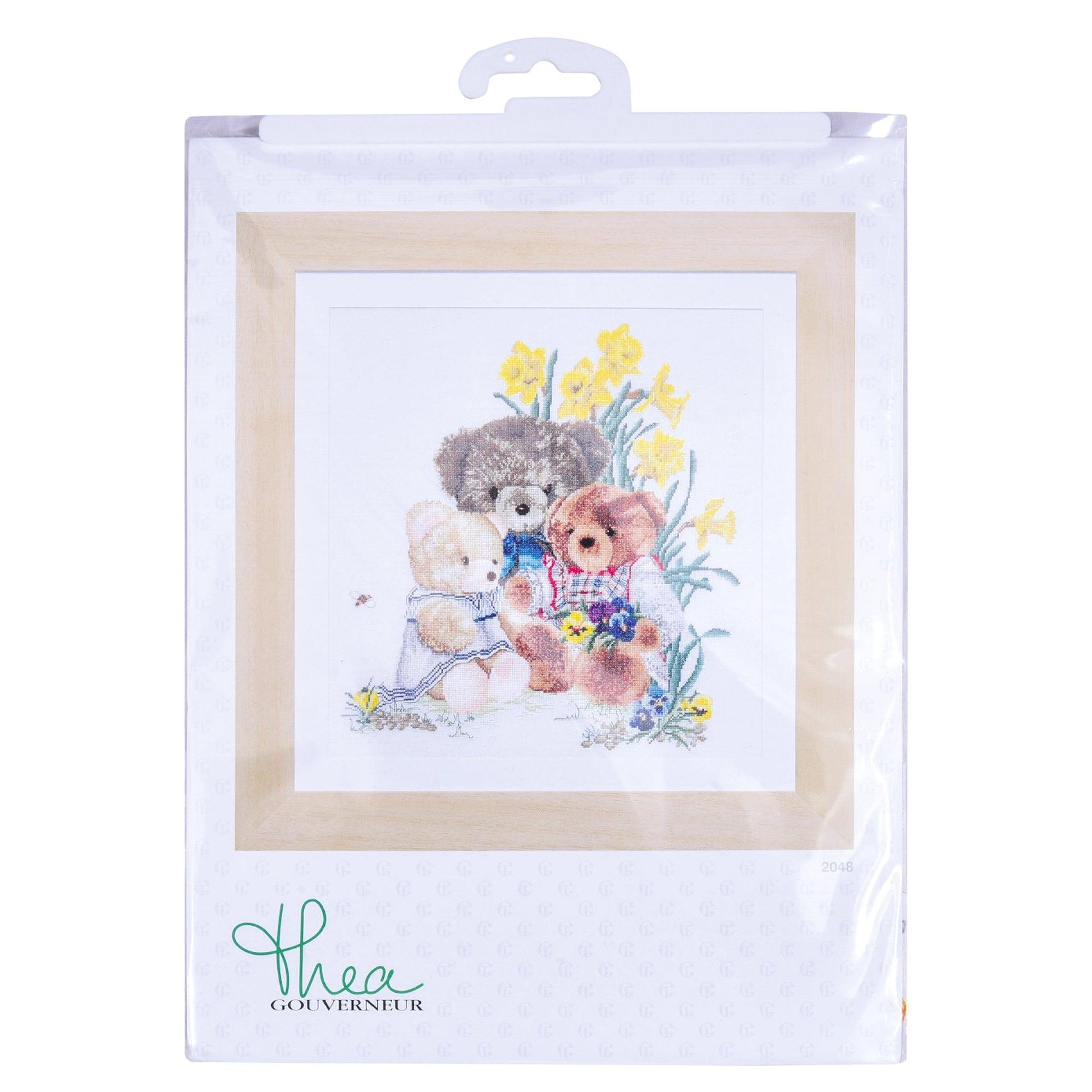 Thea Gouverneur - Counted Cross Stitch Kit - Teddy Bears - Linen - 32 count - 2048 - Thea Gouverneur Since 1959