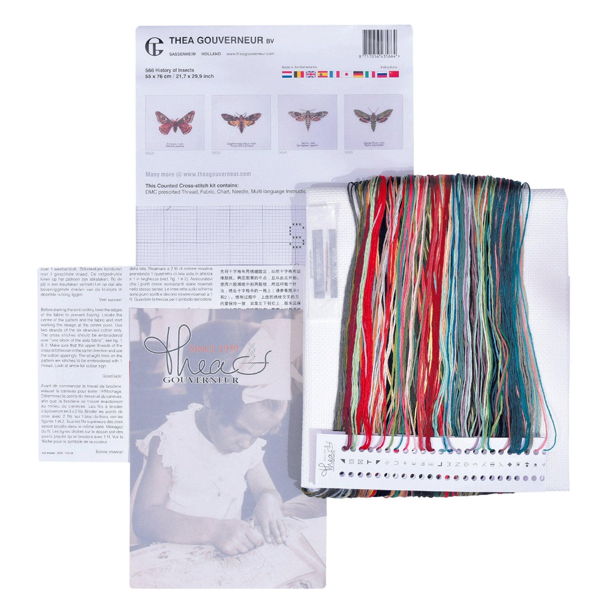 Thea Gouverneur - Counted Cross Stitch Kit - The History of Insects - Aida - 14 count - 566A - Thea Gouverneur Since 1959