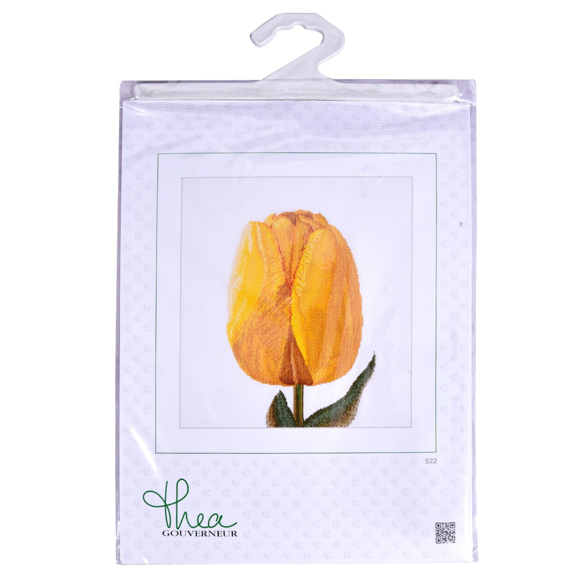 Thea Gouverneur - Counted Cross Stitch Kit - Yellow Hybrid Tulip - Linen - 32 count - 522 - Thea Gouverneur Since 1959